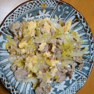 塩麹豚と白菜と卵の炒め物